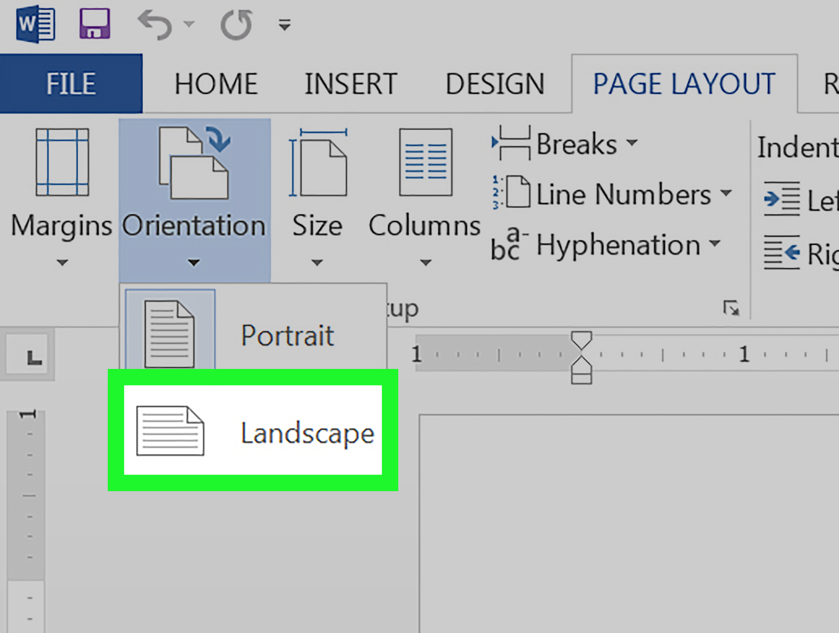 position some pages landscape in word for mac